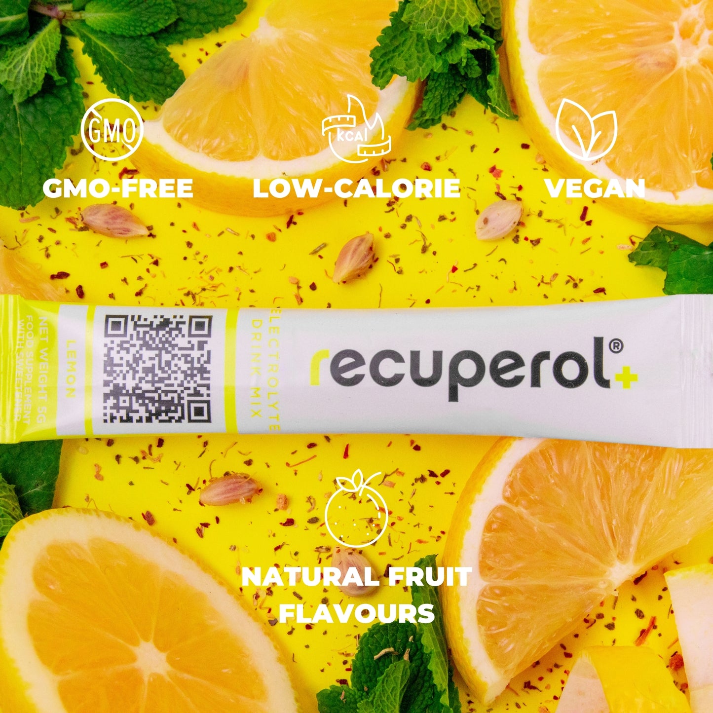 Recuperol Rehydration & Recovery Electrolyte Powder Drink Mix - Lemon