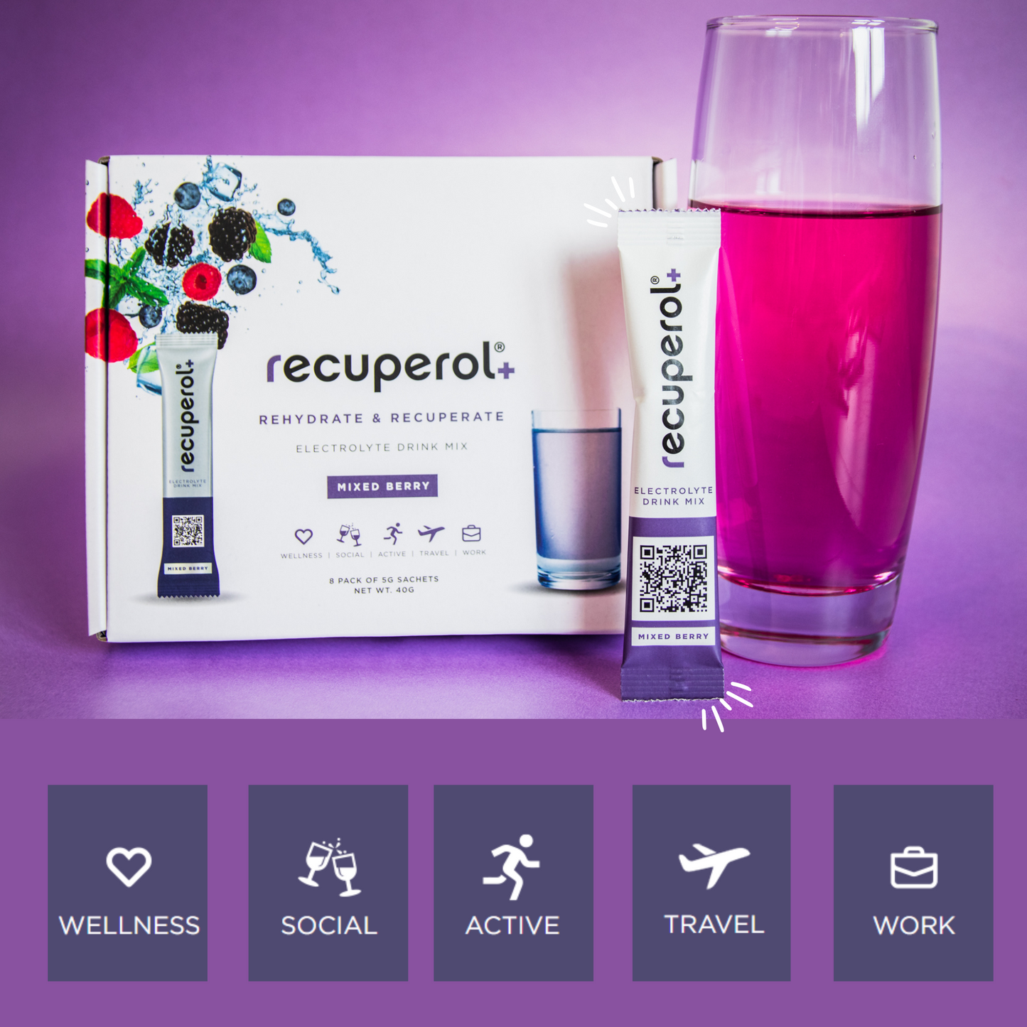 Recuperol Rehydration & Recovery Electrolyte Powder Drink Mix